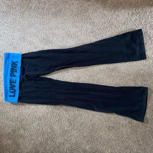 Pink Yoga Pants w/ a Blue Band